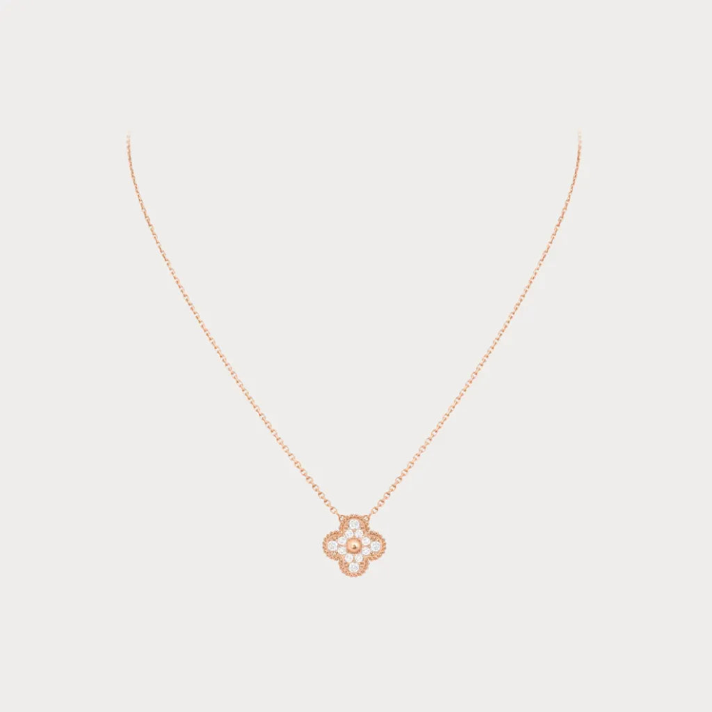 Alhambra Floral Crystal Pendant Necklace