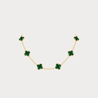 Alhambra Green Inlay Clover Station Necklace