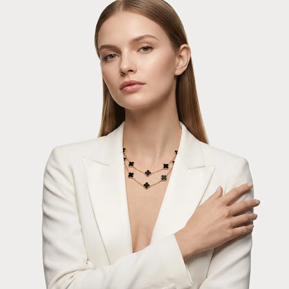 Alhambra Layered Motif Chain Necklace