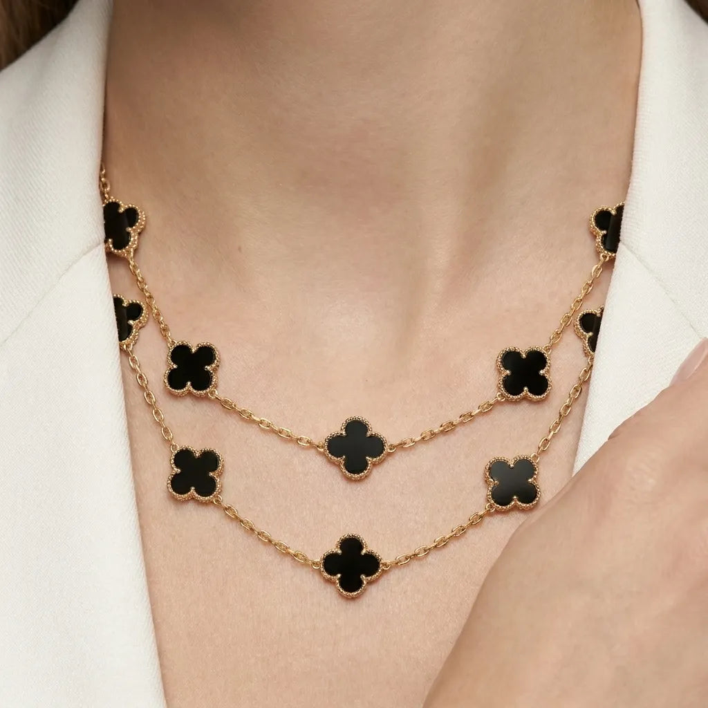Alhambra Layered Motif Chain Necklace