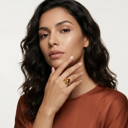 Alhambra Marbled Clover Accent Ring