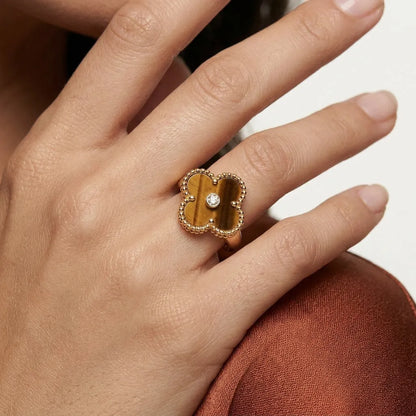 Alhambra Marbled Clover Accent Ring