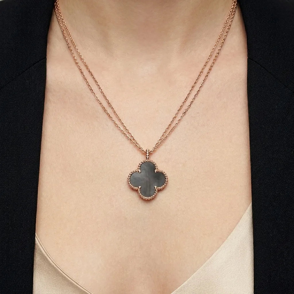 Alhambra Midnight Clover Pendant Necklace