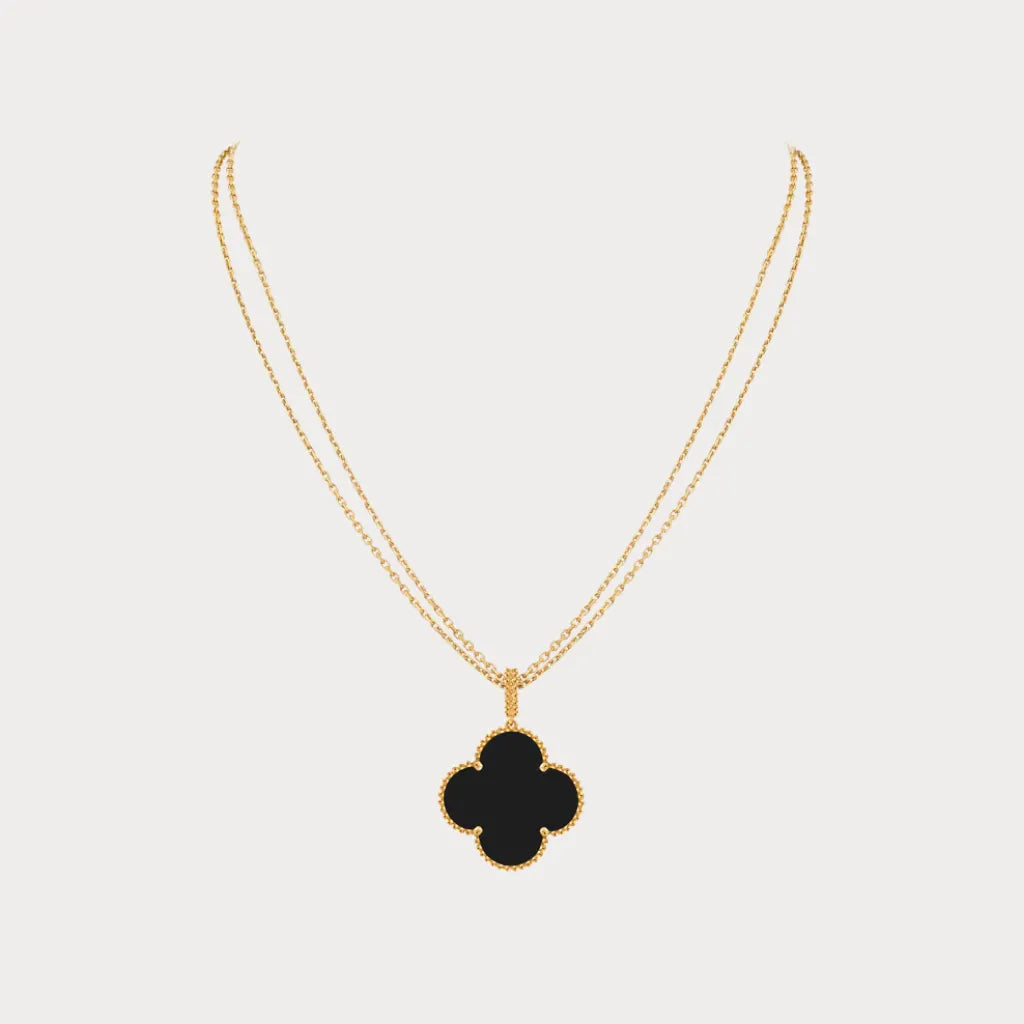 Alhambra Noir Motif Layered Necklace