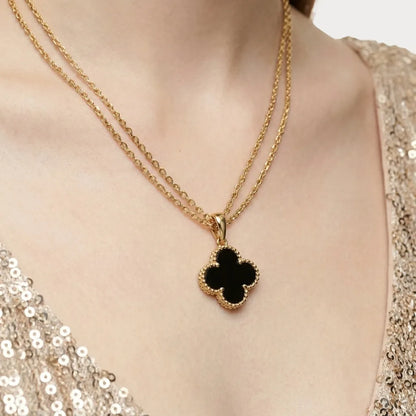 Alhambra Noir Motif Layered Necklace