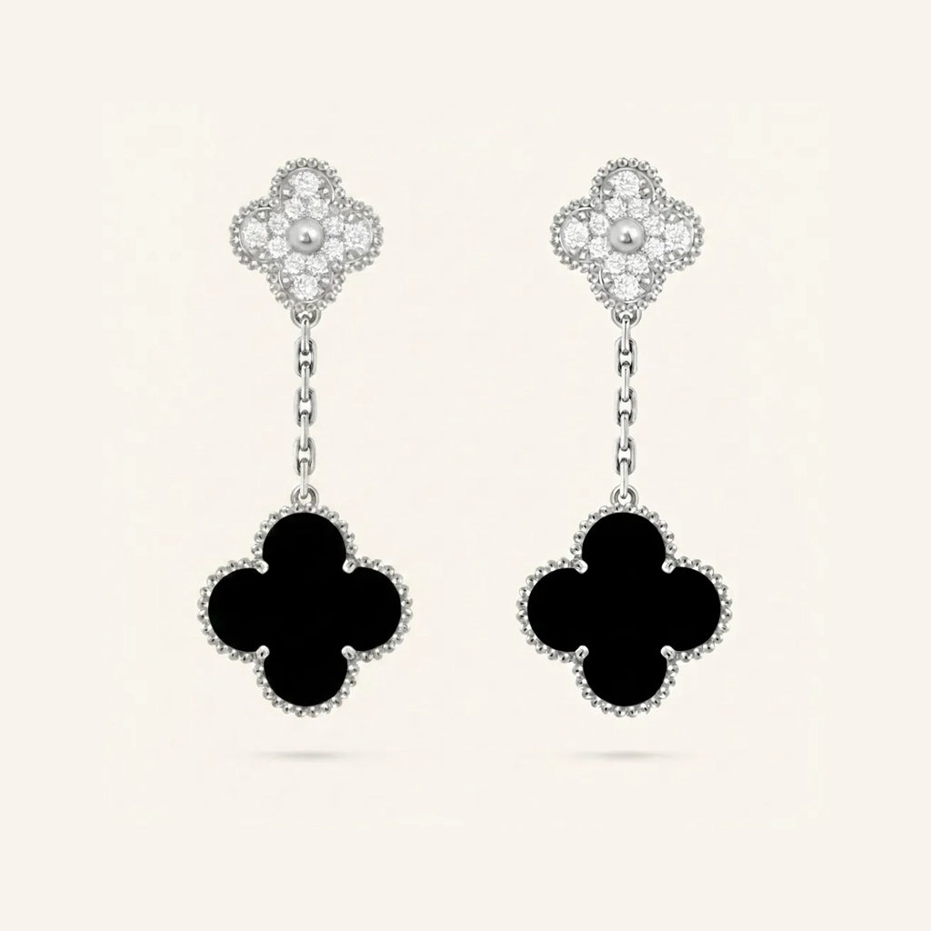 Alhambra Pavé Charm Drop Earrings