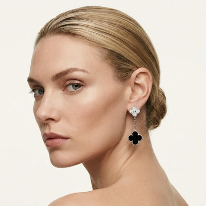 Alhambra Pavé Charm Drop Earrings