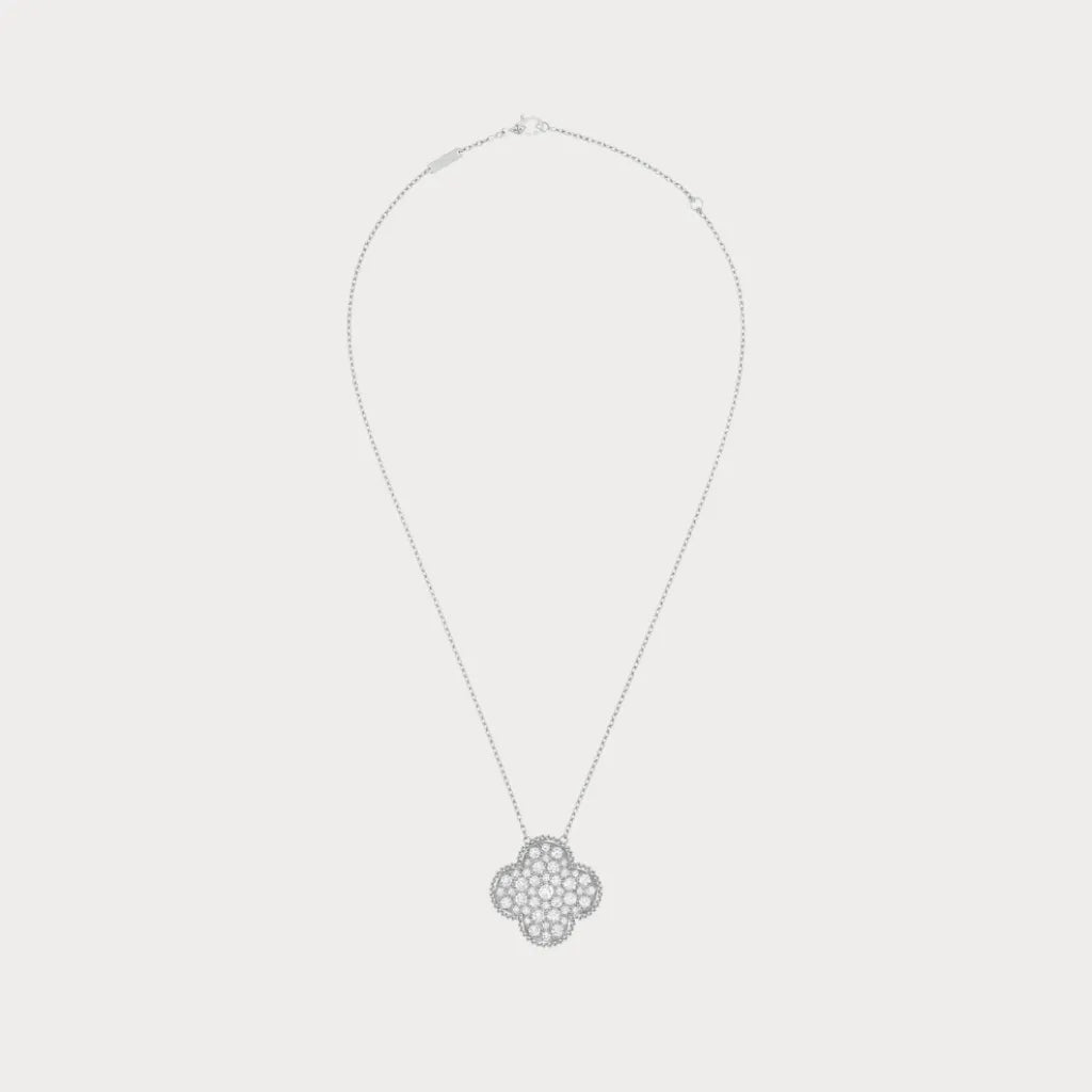 Alhambra Pavé Clover Pendant Necklace