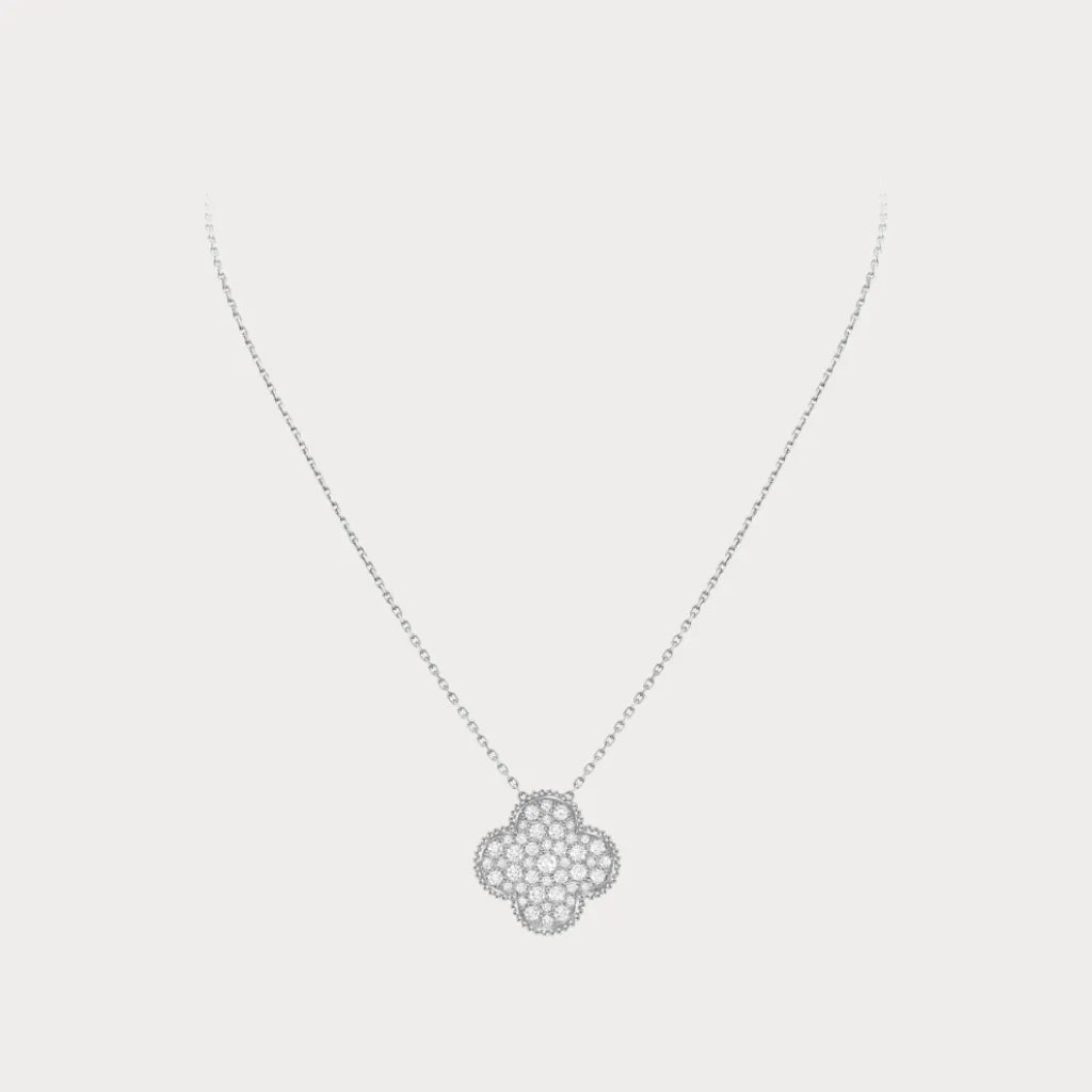 Alhambra Pavé Clover Pendant Necklace