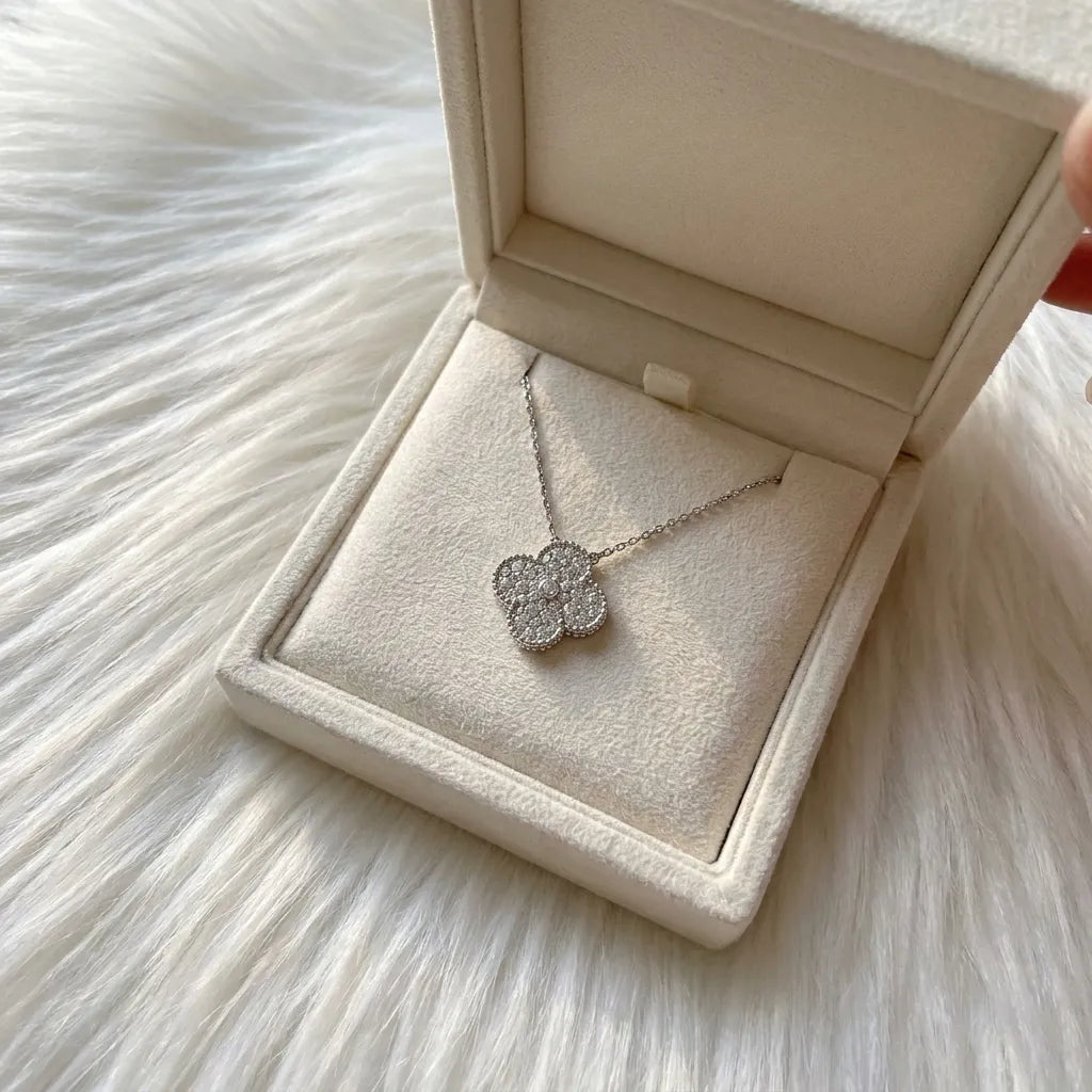 Alhambra Pavé Clover Pendant Necklace