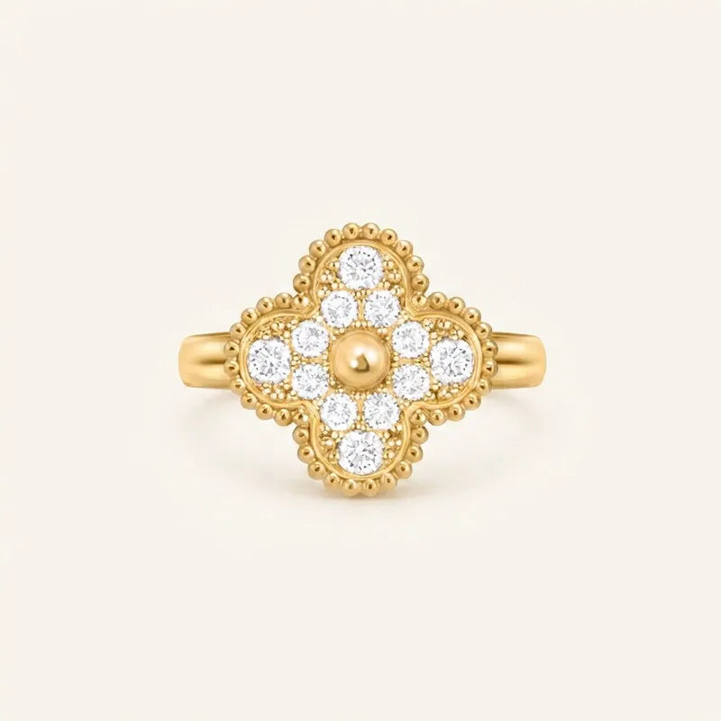 Alhambra Pavé Clover Ring