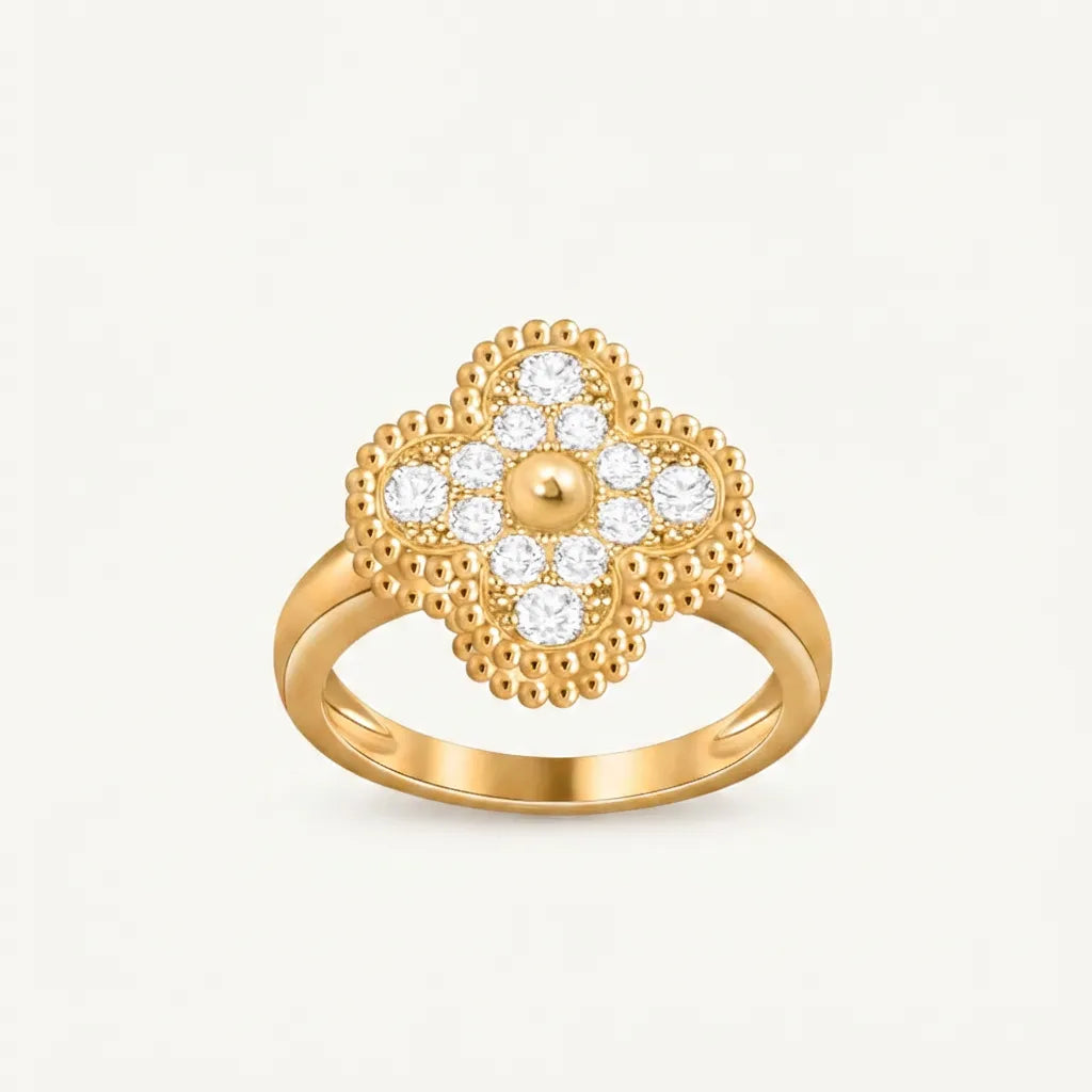 Alhambra Pavé Clover Ring