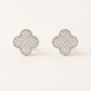 Alhambra Pavé Clover Stud Earrings