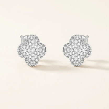 Alhambra Pavé Clover Stud Earrings