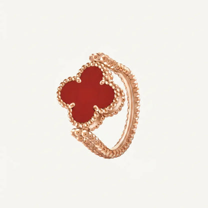Alhambra Red Clover Beaded Ring