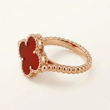 Alhambra Red Clover Beaded Ring
