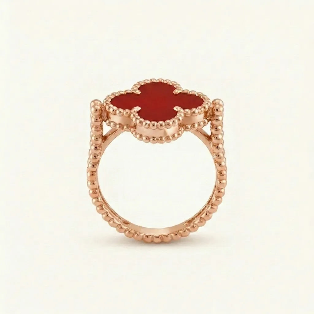 Alhambra Red Clover Beaded Ring