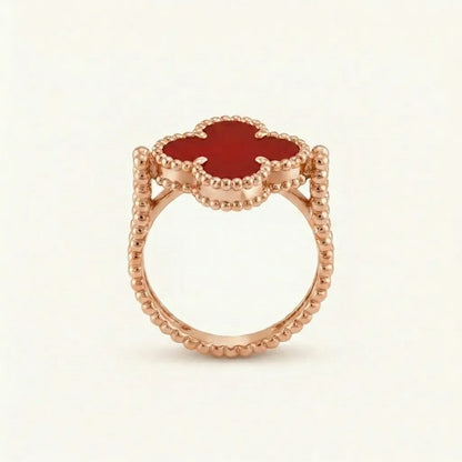 Alhambra Red Clover Beaded Ring