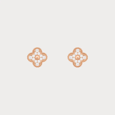 Alhambra Rose Gold Clover Stud Earrings