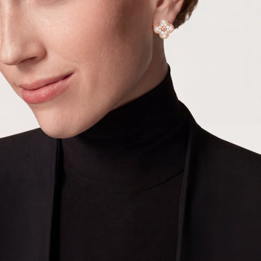 Alhambra Rose Gold Clover Stud Earrings