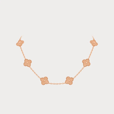 Alhambra Rose Relief Clover Station Necklace