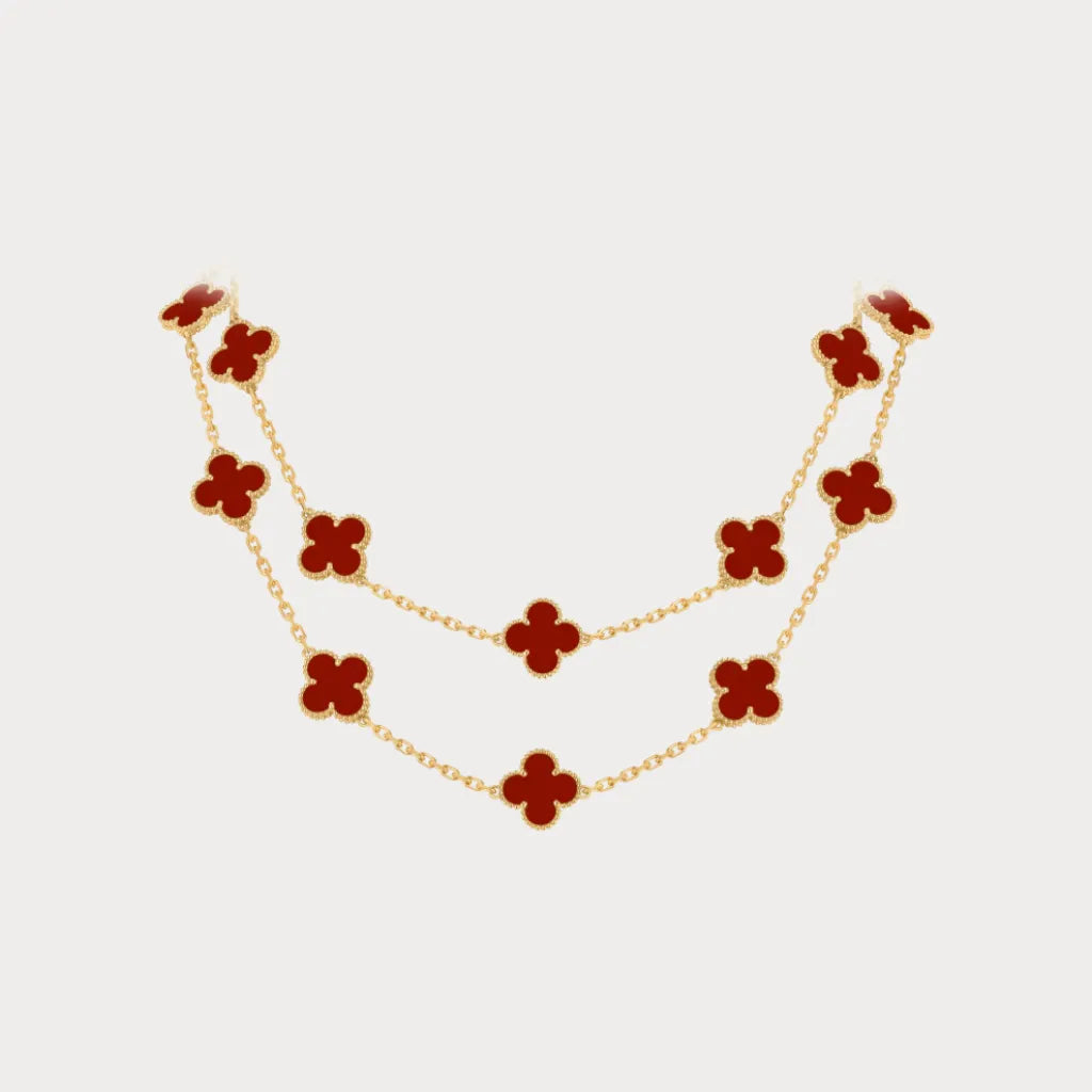 Alhambra Scarlet Layered Chain Necklace