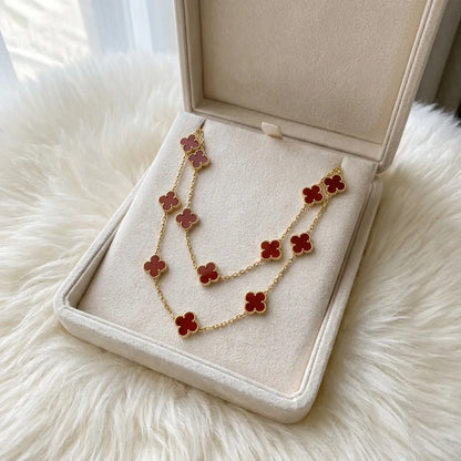 Alhambra Scarlet Layered Chain Necklace