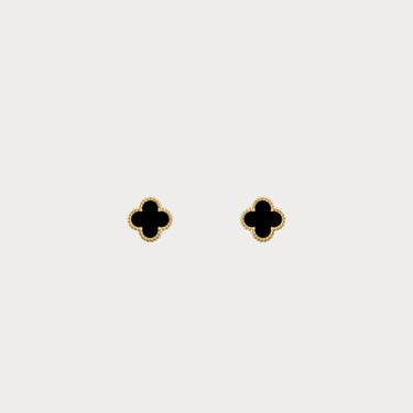 Alhambra Small Black Inlay Clover Stud Earrings