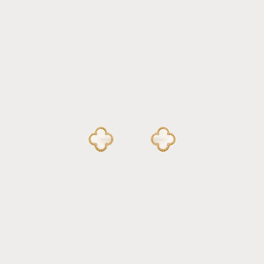 Alhambra Small White Inlay Clover Stud Earrings