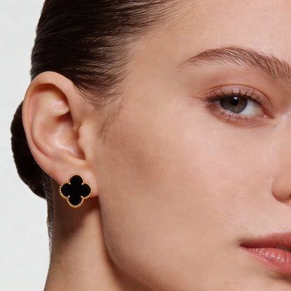 Alhambra Smooth Clover Stud Earrings