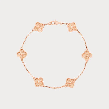 Alhambra Style Beaded Clover Chain Bracelet