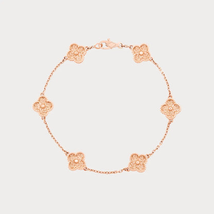 Alhambra Style Beaded Clover Chain Bracelet