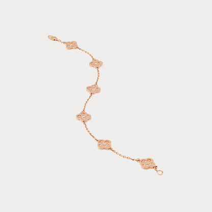 Alhambra Style Beaded Clover Chain Bracelet