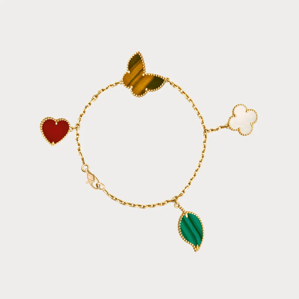 Alhambra Style Butterfly Charm Bracelet