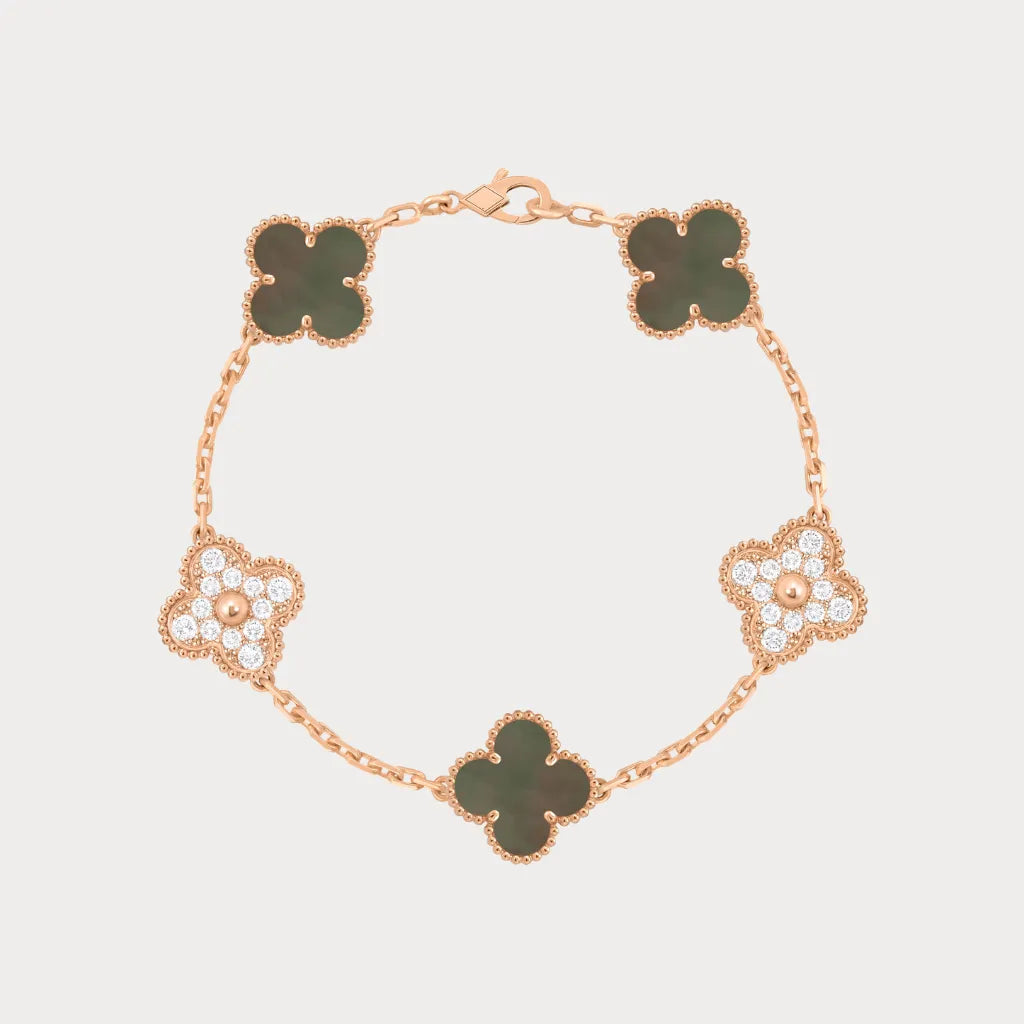 Alhambra Style Clover Pavé Bracelet