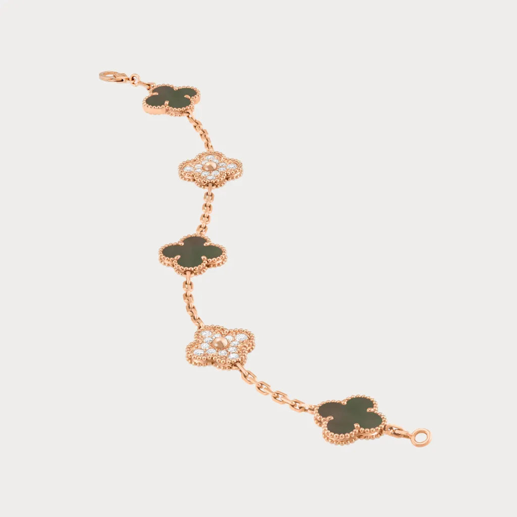 Alhambra Style Clover Pavé Bracelet