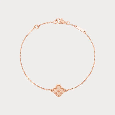 Alhambra Style Single Clover Pave Bracelet