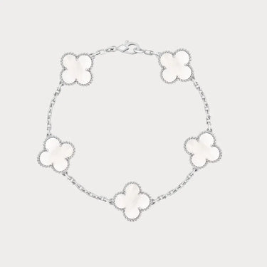 Alhambra Style Smooth Clover Chain Bracelet