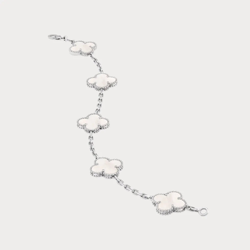Alhambra Style Smooth Clover Chain Bracelet