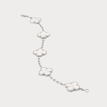 Alhambra Style Smooth Clover Chain Bracelet