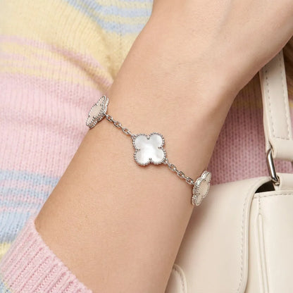 Alhambra Style Smooth Clover Chain Bracelet
