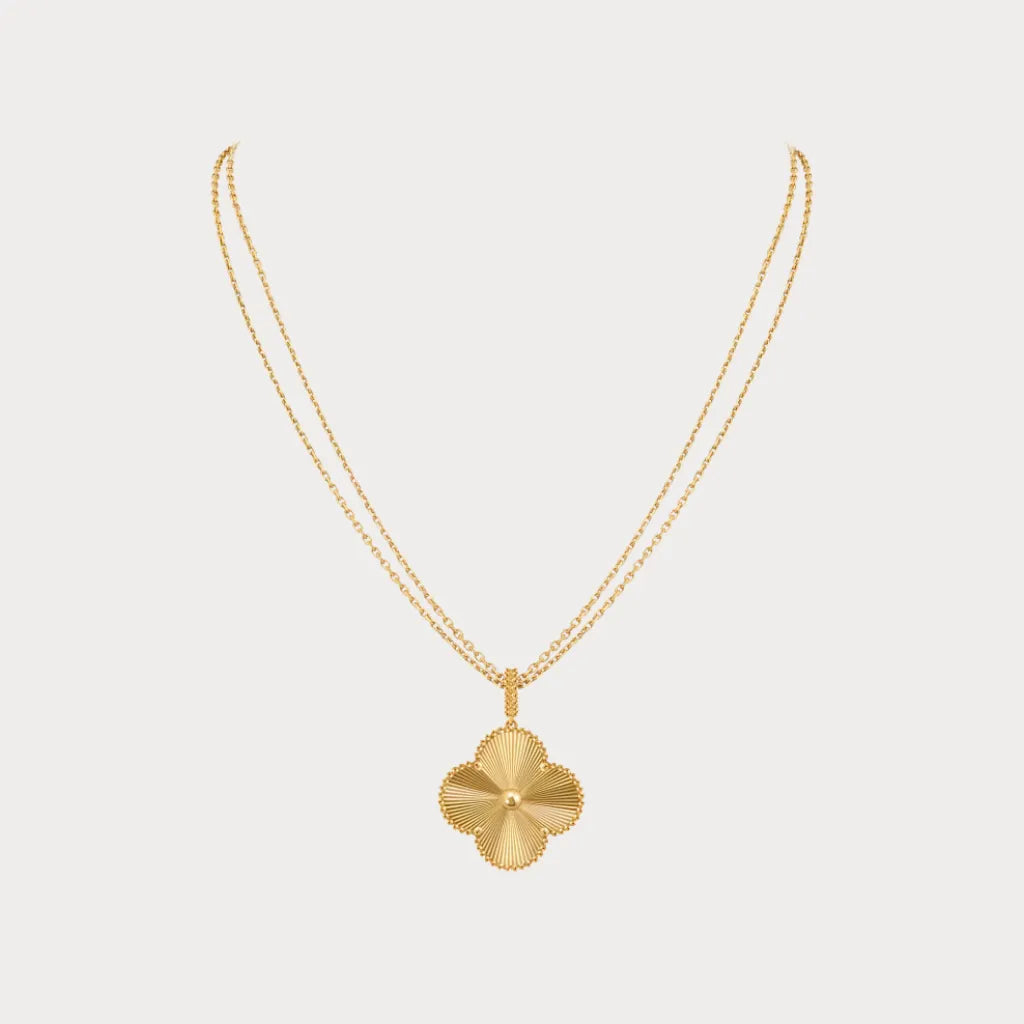 Alhambra Sunburst Clover Pendant Necklace