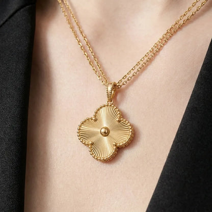 Alhambra Sunburst Clover Pendant Necklace