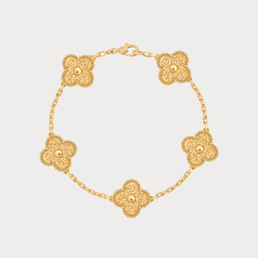 Alhambra Textured Clover Link Bracelet