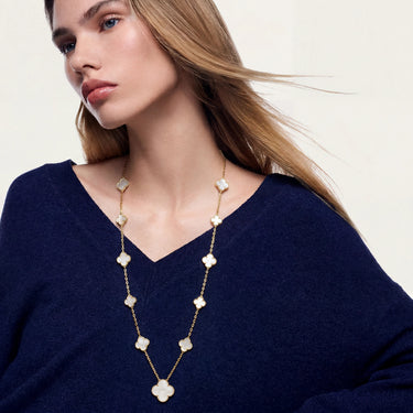 Alhambra White Clover Long Station Necklace