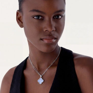 Alhambra White Drop Clover Necklace