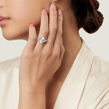 Alhambra White Radiant Clover Ring