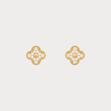 Alhambra Yellow Gold Clover Stud Earrings
