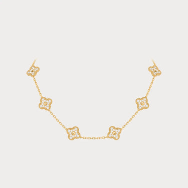 Alhambra Yellow Pave Clover Station Necklace