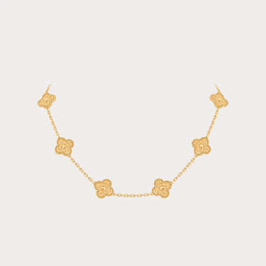 Alhambra Yellow Relief Clover Station Necklace